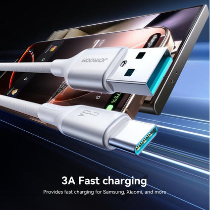 JOYROOM S-A28 Flash Series 60W 480Mbps Fast Charging Data Cable, USB to Type-C Cable, Length: 2m(White) - USB-C & Type-C Cable by JOYROOM | Online Shopping UK | buy2fix
