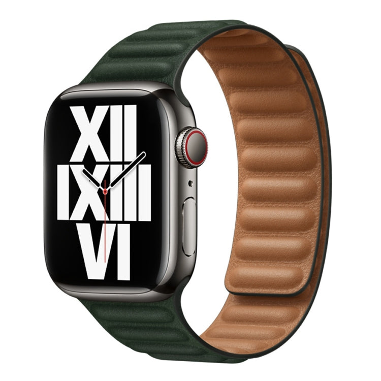 For Apple Watch Ultra 49mm&Watch Ultra 2 49mm / Series 9&8&7 45mm / SE 3&SE 2&6&SE&5&4 44mm / 3&2&1 42mm Leather Watch Band (Cedar Green) by buy2fix