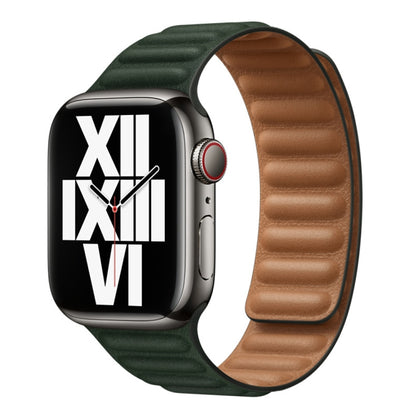 For Apple Watch Ultra 49mm&Watch Ultra 2 49mm / Series 9&8&7 45mm / SE 3&SE 2&6&SE&5&4 44mm / 3&2&1 42mm Leather Watch Band (Cedar Green) by buy2fix
