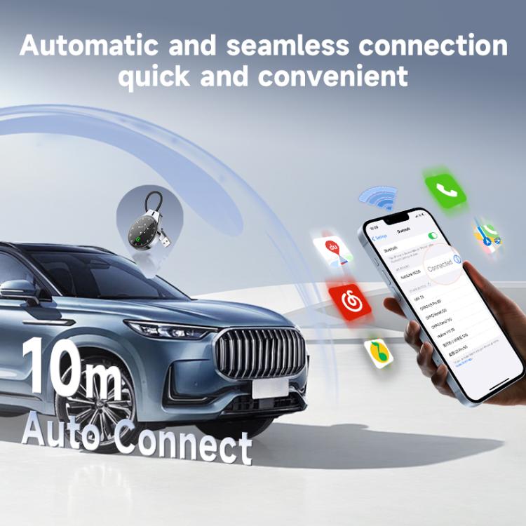 USB Wired to Wireless Car CarPlay Box Adapter, with Type-C Adapter(Black) - Bluetooth Adapters by buy2fix | Online Shopping UK | buy2fix