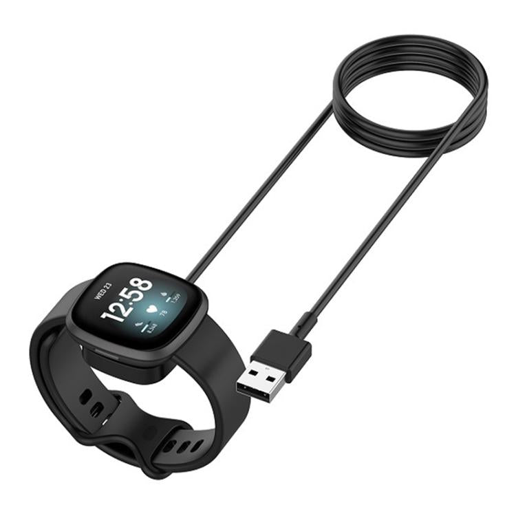 For Fitbit Versa 4 / 3 Sense 2 / Sense xDfind USB-A Port Watch Magnetic Charging Cable, Length: 1m(Black) - Charger by xDfind | Online Shopping UK | buy2fix