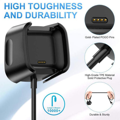 For Fitbit Versa 2 xDfind USB-A Port Watch Charging Dock Base Stand Holder, Length: 1m(Black) - Charger by xDfind | Online Shopping UK | buy2fix