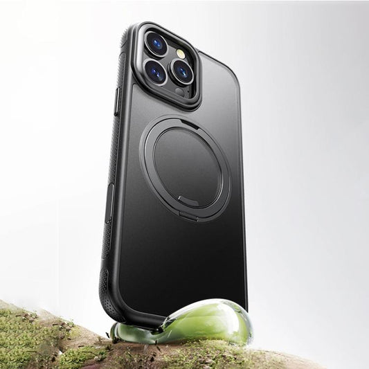 For iPhone 16 Pro Max Gear 360 Rotation MagSafe Holder Phone Case(Black) - iPhone 16 Pro Max Cases by buy2fix | Online Shopping UK | buy2fix