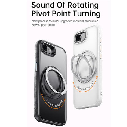 For iPhone 16e Gear 360 Rotation MagSafe Holder Phone Case(White) - iPhone 16e Cases by buy2fix | Online Shopping UK | buy2fix