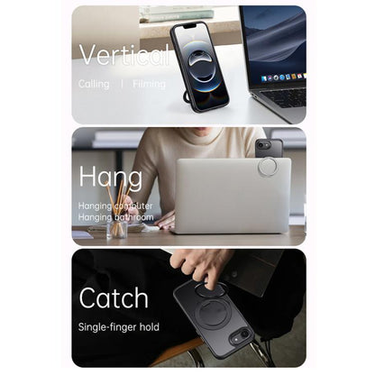 For iPhone 16e Gear 360 Rotation MagSafe Holder Phone Case(Transparent) - iPhone 16e Cases by buy2fix | Online Shopping UK | buy2fix