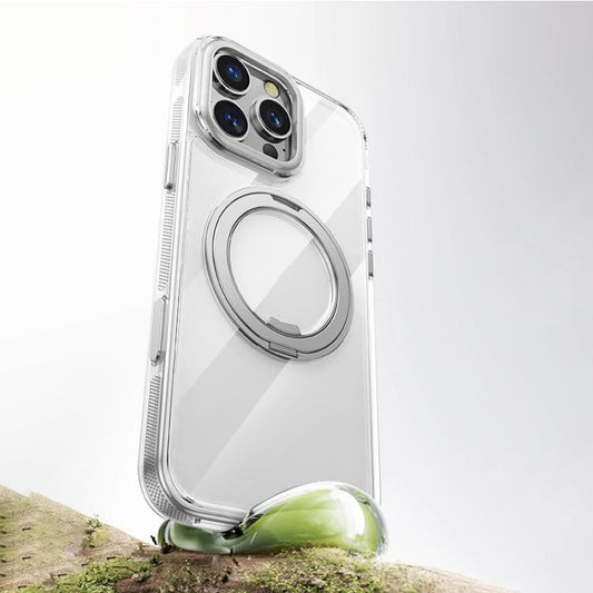 For iPhone 16 Gear 360 Rotation MagSafe Holder Phone Case(Transparent) - iPhone 16 Cases by buy2fix | Online Shopping UK | buy2fix