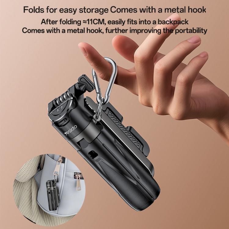 Yesido SF29 Foldable Tripod Bluetooth Selfie Stick(Black) - Selfie Sticks by Yesido | Online Shopping UK | buy2fix