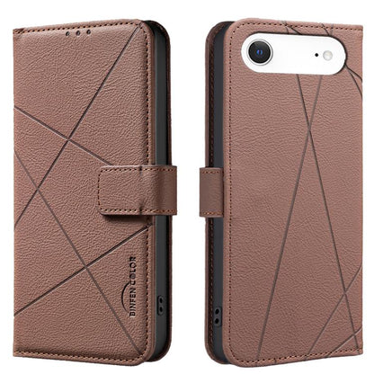 For iPhone Air Geometric Pattern RFID Leather Phone Case(Brown) - iPhone Air Cases by buy2fix | Online Shopping UK | buy2fix