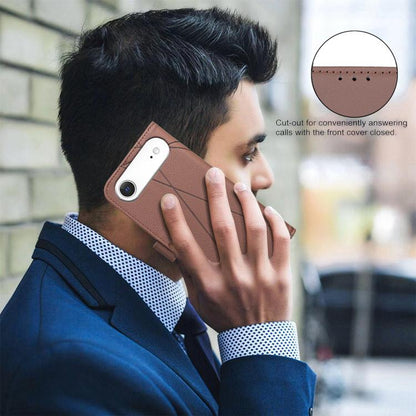 For iPhone Air Geometric Pattern RFID Leather Phone Case(Brown) - iPhone Air Cases by buy2fix | Online Shopping UK | buy2fix