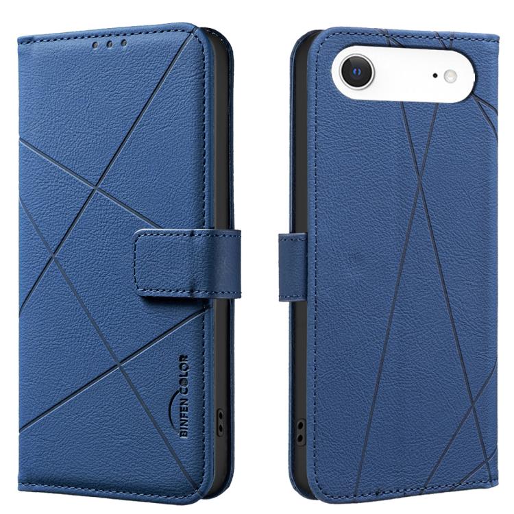 For iPhone Air Geometric Pattern RFID Leather Phone Case(Blue) - iPhone Air Cases by buy2fix | Online Shopping UK | buy2fix