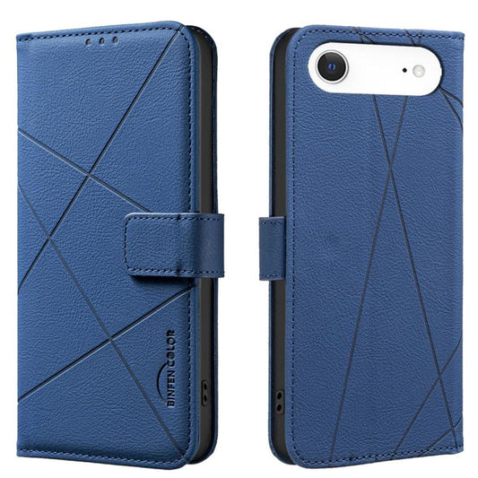 For iPhone Air Geometric Pattern RFID Leather Phone Case(Blue) - iPhone Air Cases by buy2fix | Online Shopping UK | buy2fix