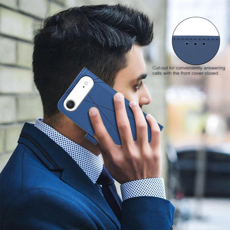 For iPhone Air Geometric Pattern RFID Leather Phone Case(Blue) - iPhone Air Cases by buy2fix | Online Shopping UK | buy2fix