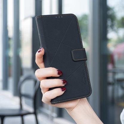 For iPhone Air Geometric Pattern RFID Leather Phone Case(Black) - iPhone Air Cases by buy2fix | Online Shopping UK | buy2fix