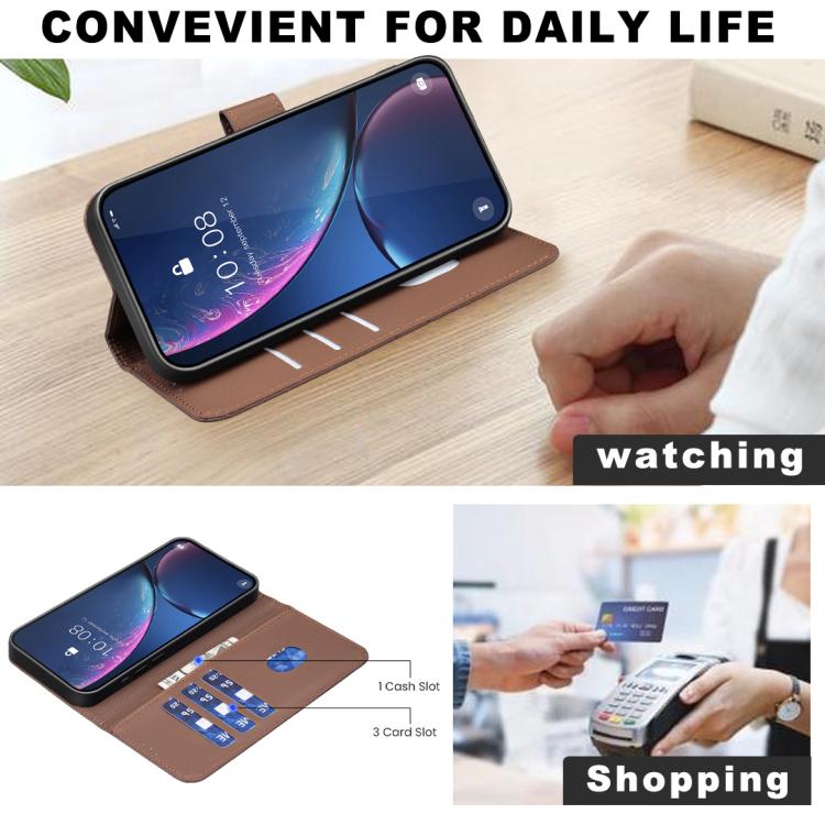 For iPhone 17 Pro Max Geometric Pattern RFID Leather Phone Case(Brown) - iPhone 17 Pro Max Cases by buy2fix | Online Shopping UK | buy2fix