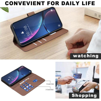 For iPhone 17 Pro Max Geometric Pattern RFID Leather Phone Case(Brown) - iPhone 17 Pro Max Cases by buy2fix | Online Shopping UK | buy2fix