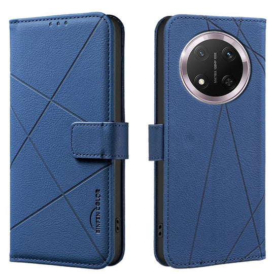 For Honor X9C 5G / Magic7 Lite Geometric Pattern RFID Leather Phone Case(Blue)