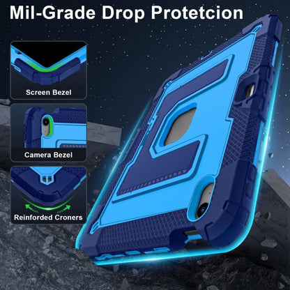 For iPad Air 11 2025 / 2024 Big Holder Silicone Hydric PC Tablet Case with Shoulder Strap(Navy Blue Blue) - iPad Air 11 2025 / 2024 Cases by buy2fix | Online Shopping UK | buy2fix