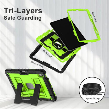 For iPad Air 11 2025 / 2024 Big Holder Silicone Hydric PC Tablet Case with Shoulder Strap(Black Olivine) - iPad Air 11 2025 / 2024 Cases by buy2fix | Online Shopping UK | buy2fix