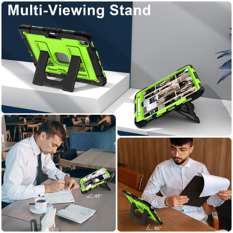 For iPad Air 11 2025 / 2024 Big Holder Silicone Hydric PC Tablet Case with Shoulder Strap(Black Olivine) - iPad Air 11 2025 / 2024 Cases by buy2fix | Online Shopping UK | buy2fix