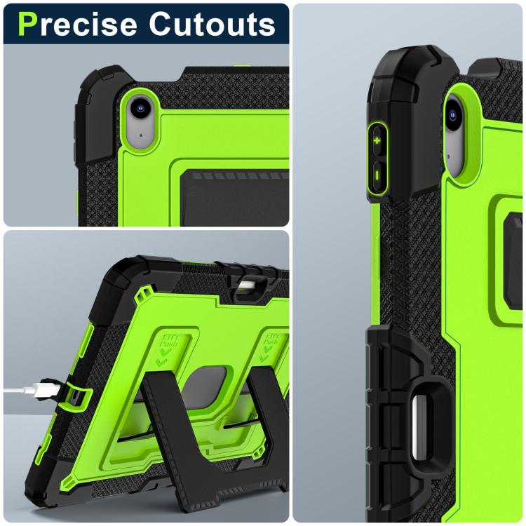 For iPad Air 11 2025 / 2024 Big Holder Silicone Hydric PC Tablet Case with Shoulder Strap(Black Olivine) - iPad Air 11 2025 / 2024 Cases by buy2fix | Online Shopping UK | buy2fix