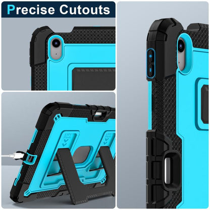 For iPad Air 11 2025 / 2024 Big Holder Silicone Hydric PC Tablet Case with Shoulder Strap(Black Blue) - iPad Air 11 2025 / 2024 Cases by buy2fix | Online Shopping UK | buy2fix