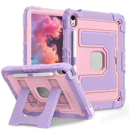 For iPad 2025 / 2022 Big Holder Silicone Hydric PC Tablet Case with Shoulder Strap(Purple Rose Gold) - iPad 2025 / 2022 Cases by buy2fix | Online Shopping UK | buy2fix