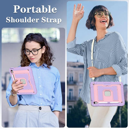 For iPad 2025 / 2022 Big Holder Silicone Hydric PC Tablet Case with Shoulder Strap(Purple Rose Gold) - iPad 2025 / 2022 Cases by buy2fix | Online Shopping UK | buy2fix