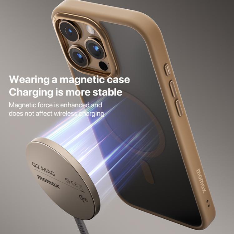 MOMAX UD32L Q2.Mag Portable Qi2 Magnetic Wireless Charger 15W(Titanium Gold) - Wireless Charger by MOMAX | Online Shopping UK | buy2fix