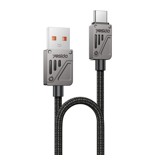 Yesido CA135C 18W 3A USB to USB-C / Type-C Zinc Alloy Data Cable, Length:1.2m(Black) - USB-C & Type-C Cable by Yesido | Online Shopping UK | buy2fix