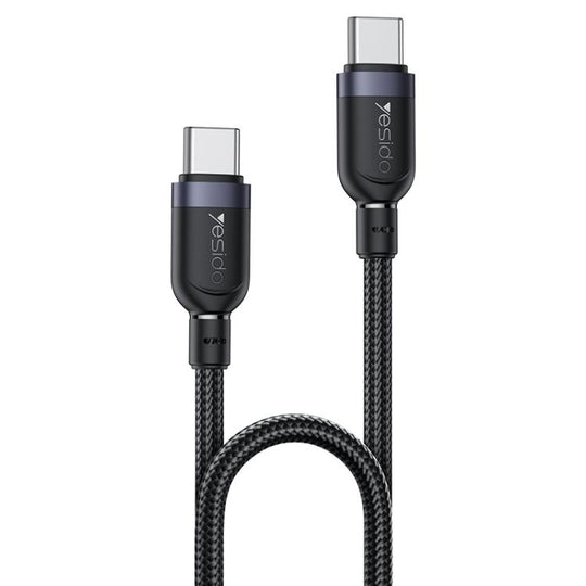 Yesido CA190 60W 3A USB-C / Type-C to Type-C Charging Data Cable, Length:1.2m(Black)