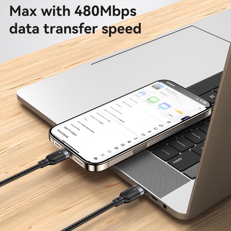 Yesido CA192 60W 3A USB-C / Type-C to Type-C Charging Data Cable, Length:2m(Black) - USB-C & Type-C Cable by Yesido | Online Shopping UK | buy2fix
