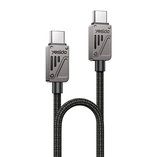 Yesido CA196 60W 3A USB-C / Type-C to Type-C Zinc Alloy Data Cable, Length:1.2m(Black)
