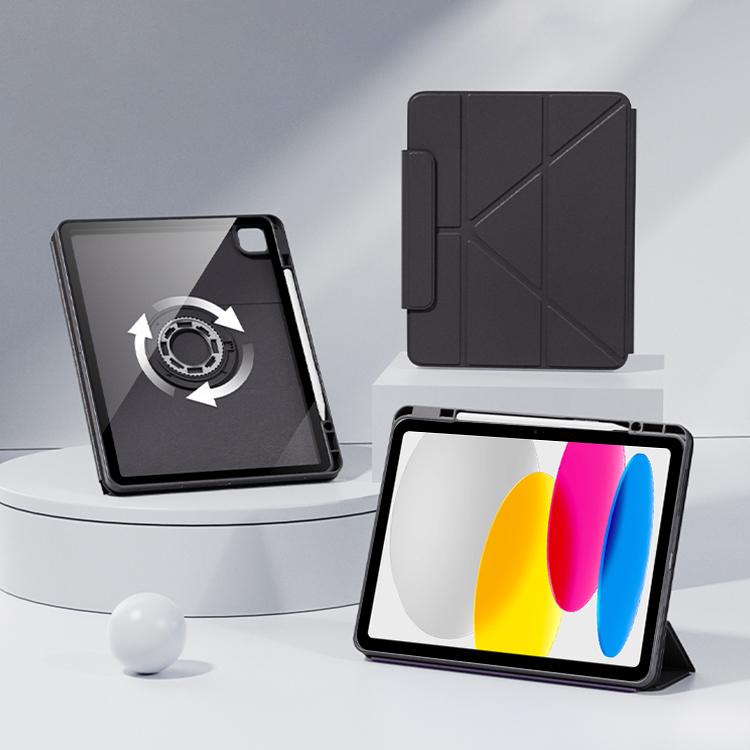 For iPad 2025 / 2022 Relieve Stress Rotatable Y-Fold Leather Tablet Case(Black) - iPad 2025 / 2022 Cases by buy2fix | Online Shopping UK | buy2fix