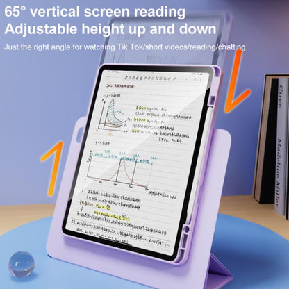 For iPad Air 11 2025 / 2024 Relieve Stress Rotatable Y-Fold Leather Tablet Case(Purple) - iPad Air 11 2025 / 2024 Cases by buy2fix | Online Shopping UK | buy2fix