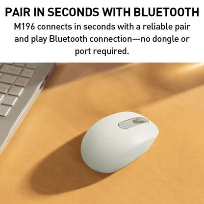 Logitech M196 1000DPI Bluetooth Wireless Mouse(White) - Wireless Mice by Logitech | Online Shopping UK | buy2fix