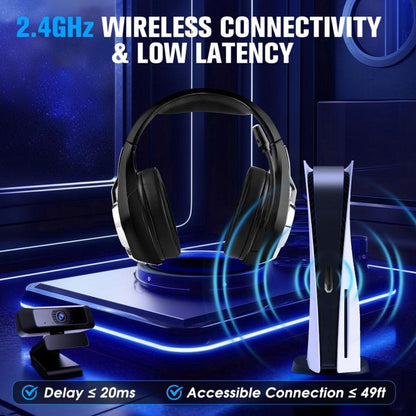 KOTION EACH GS400 Ultra Over Ear Bluetooth Wired 2.4GHz Tri-mode Gaming Headset(Black) - Multimedia Headset by KOTION EACH | Online Shopping UK | buy2fix