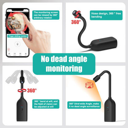 QJ700 1080P HD WiFi Panoramic 360-degree Snake Tube Camera, Support Motion Detection(Black) - Mini Camera by buy2fix | Online Shopping UK | buy2fix