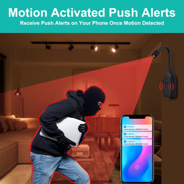 QJ700 1080P HD WiFi Panoramic 360-degree Snake Tube Camera, Support Motion Detection(Black) - Mini Camera by buy2fix | Online Shopping UK | buy2fix