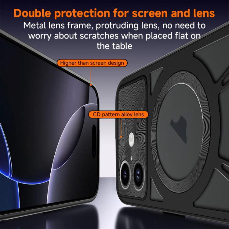 For iPhone 17 Pro Silicone Cooling Hollow Metal MagSafe Phone Case(Black) - iPhone 17 Pro Cases by buy2fix | Online Shopping UK | buy2fix