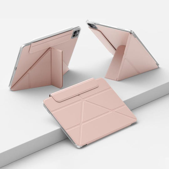 For iPad Pro 11  2025 / 2024 Four-corner Anti-collision Magnetic Double-sided Clip Tablet Case(Pink)