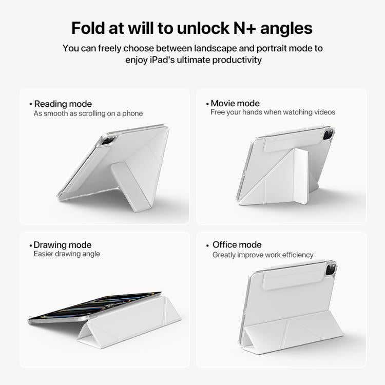 For iPad 2025 / 2022 Four-corner Anti-collision Magnetic Double-sided Clip Tablet Case(White) - iPad 2025 / 2022 Cases by buy2fix | Online Shopping UK | buy2fix