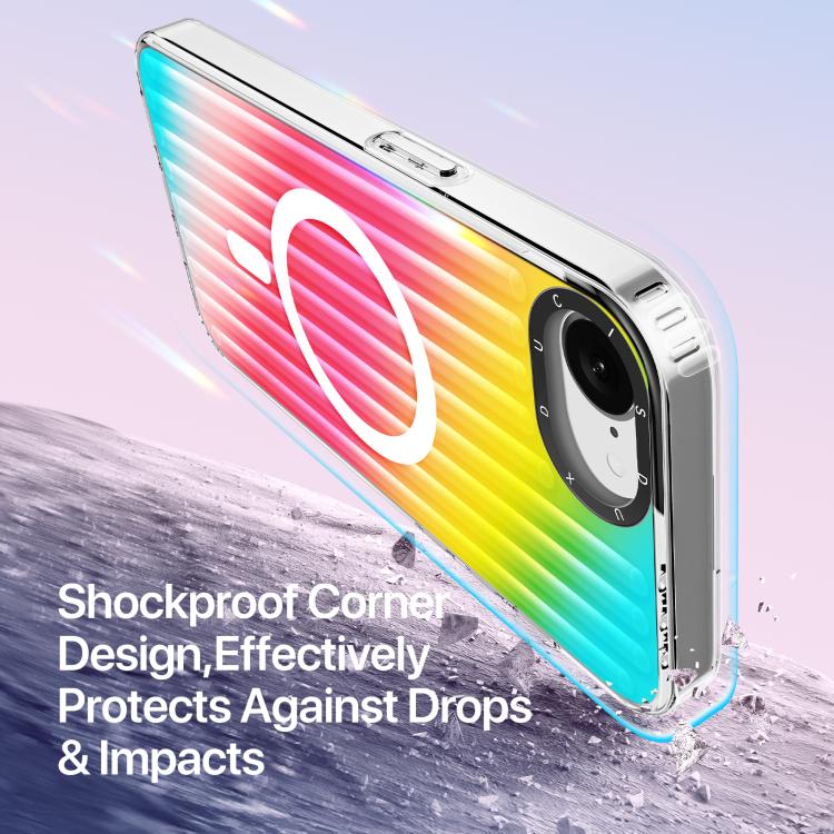 For iPhone 16e DUX DUCIS ZEST Series Colorful Gradient MagSafe Magnetic Phone Case(Gradient Rainbow) - iPhone 16e Cases by DUX DUCIS | Online Shopping UK | buy2fix