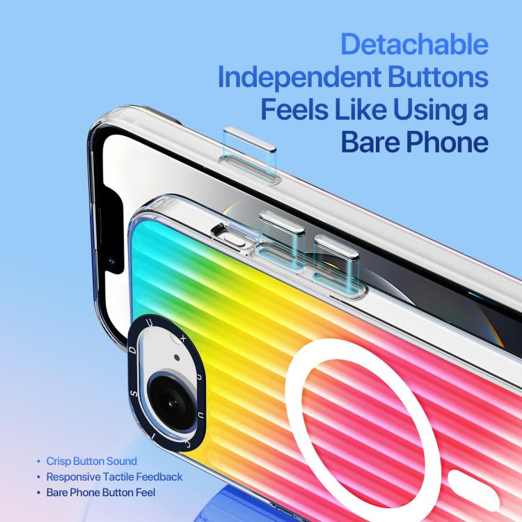 For iPhone 16e DUX DUCIS ZEST Series Colorful Gradient MagSafe Magnetic Phone Case(Gradient Rainbow) - iPhone 16e Cases by DUX DUCIS | Online Shopping UK | buy2fix