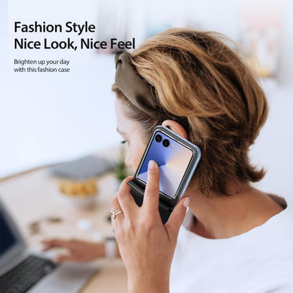 For Samsung Galaxy Z Flip7 5G DUX DUCIS Bril Series PU + TPU Phone Case(Black) - Galaxy Z Flip7 5G Cases by DUX DUCIS | Online Shopping UK | buy2fix