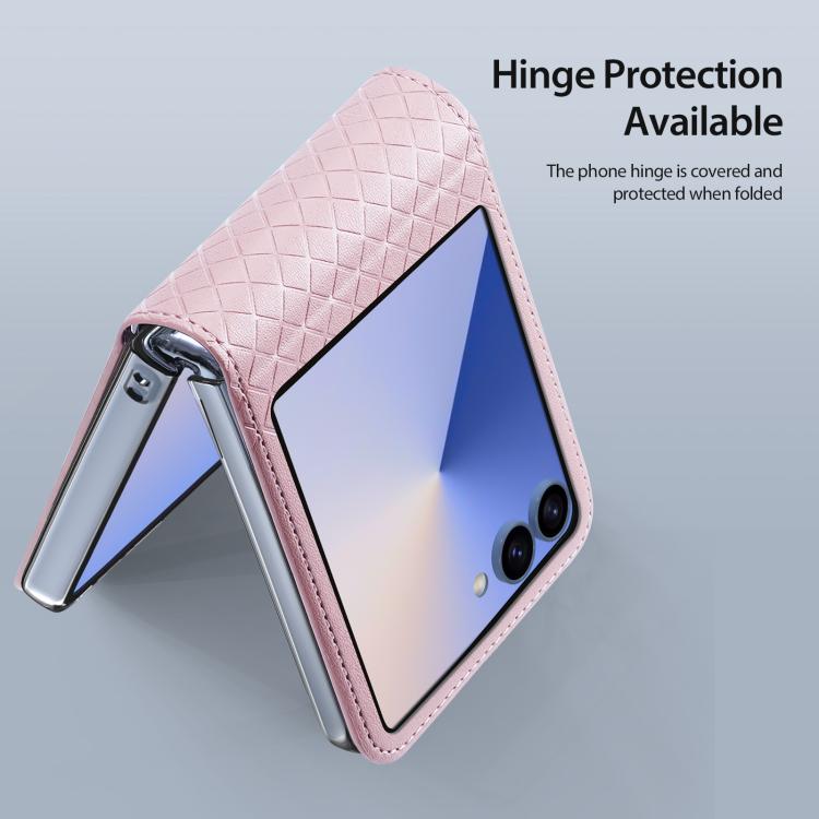 For Samsung Galaxy Z Flip7 5G DUX DUCIS Bril Series PU + TPU Phone Case(Pink) - Galaxy Z Flip7 5G Cases by DUX DUCIS | Online Shopping UK | buy2fix