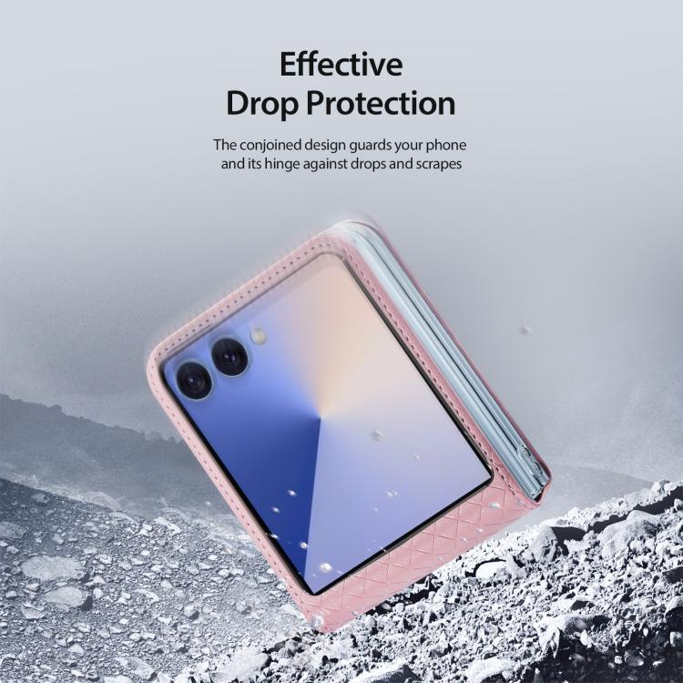 For Samsung Galaxy Z Flip7 5G DUX DUCIS Bril Series PU + TPU Phone Case(Pink) - Galaxy Z Flip7 5G Cases by DUX DUCIS | Online Shopping UK | buy2fix