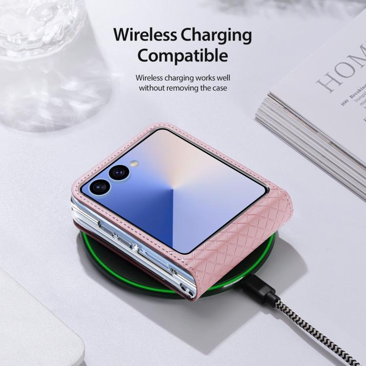 For Samsung Galaxy Z Flip7 5G DUX DUCIS Bril Series PU + TPU Phone Case(Pink) - Galaxy Z Flip7 5G Cases by DUX DUCIS | Online Shopping UK | buy2fix