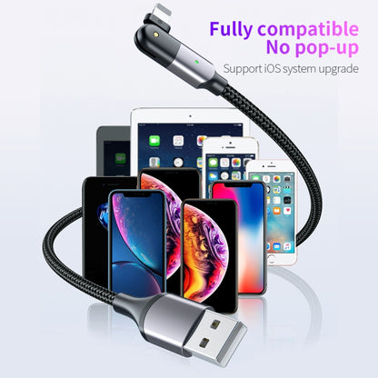 FXCL-WY0G 2.4A USB to 8 Pin 180 Degree Rotating Elbow Charging Cable, Length:1.2m(Grey) by buy2fix