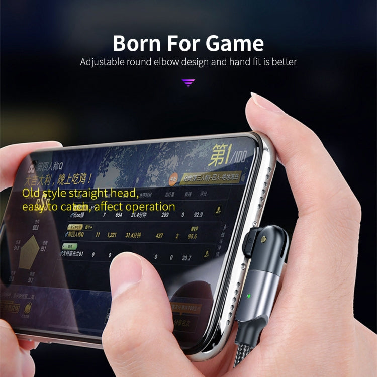 FXCL-WY0G 2.4A USB to 8 Pin 180 Degree Rotating Elbow Charging Cable, Length:1.2m(Grey) by buy2fix