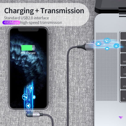 FXCL-WY0G 2.4A USB to 8 Pin 180 Degree Rotating Elbow Charging Cable, Length:1.2m(Grey) by buy2fix